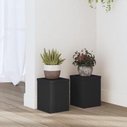 Supports pour plantes 2 pcs noir 15x15x20 cm bois d'ingénierie alsavelo