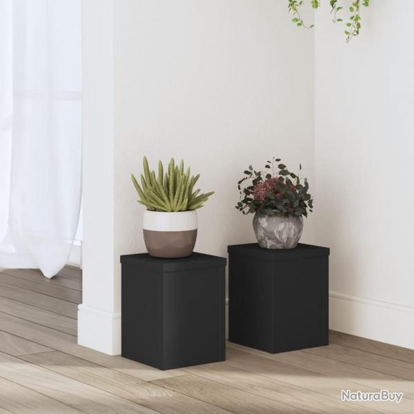 Supports pour plantes 2 pcs noir 15x15x20 cm bois d'ingnierie alsavelo