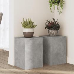 Supports pour plantes 2 pcs gris béton bois d'ingénierie alsavelo