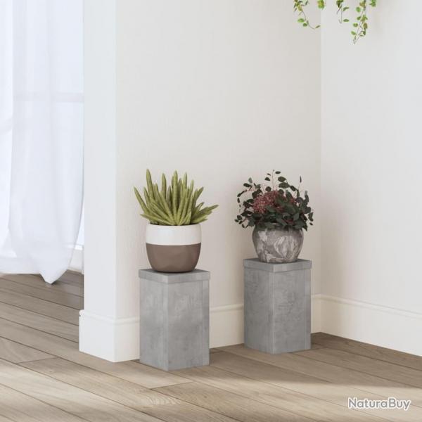 Supports pour plantes 2 pcs gris bton bois d'ingnierie alsavelo