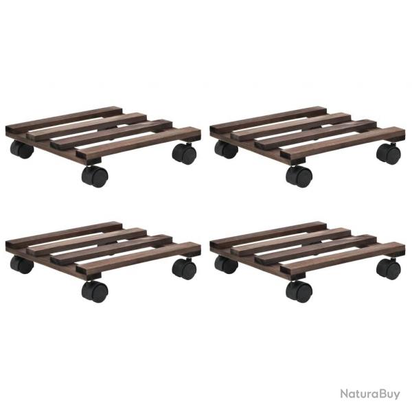 Support roulant  plantes Bois de cdre 4 pcs 25 x 25 cm alsavelo