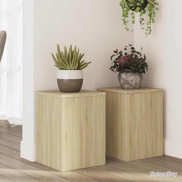 Supports pour plantes 2 pcs chne sonoma bois d'ingnierie alsavelo