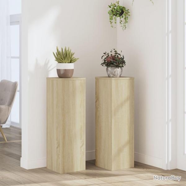 Supports pour plantes 2 pcs chne sonoma bois d'ingnierie alsavelo