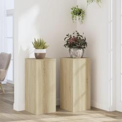Supports pour plantes 2 pcs chêne sonoma bois d'ingénierie alsavelo