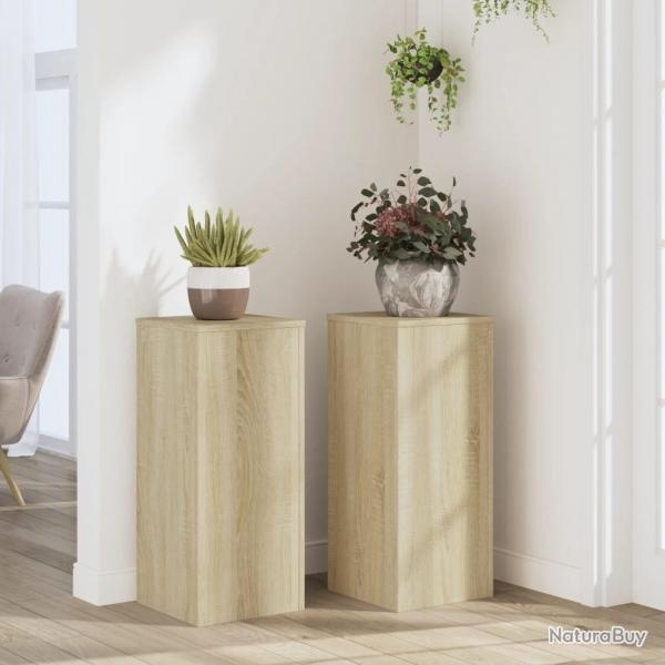 Supports pour plantes 2 pcs chne sonoma bois d'ingnierie alsavelo