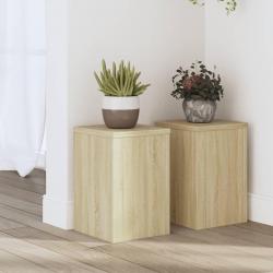 Supports pour plantes 2 pcs chêne sonoma bois d'ingénierie alsavelo