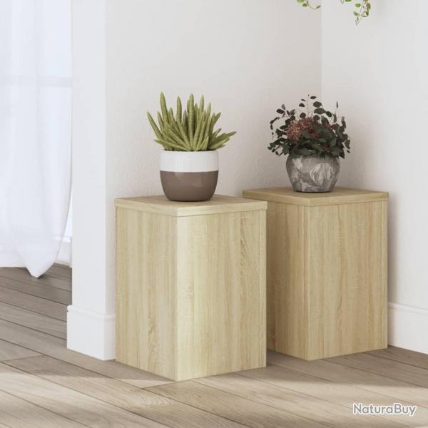 Supports pour plantes 2 pcs chne sonoma bois d'ingnierie alsavelo