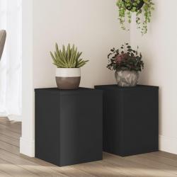Supports pour plantes 2 pcs noir 25x25x35 cm bois d'ingénierie alsavelo