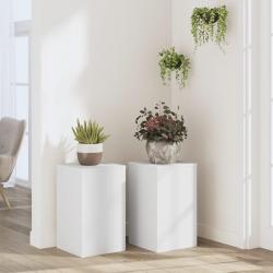 Supports pour plantes 2 pcs blanc 30x30x50 cm bois d'ingénierie alsavelo