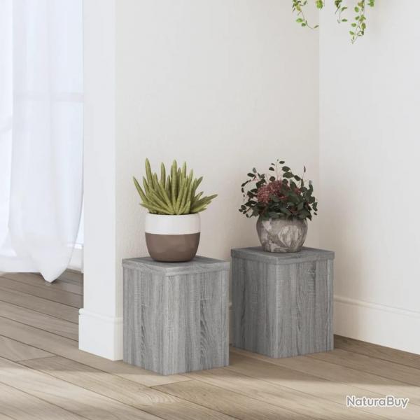 Supports pour plantes 2 pcs sonoma gris bois d'ingnierie alsavelo
