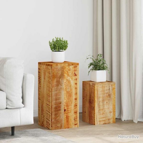 Supports pour plantes 2 pcs bois solide de manguier alsavelo