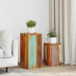 Supports pour plantes 2 pcs bois de récupération massif alsavelo