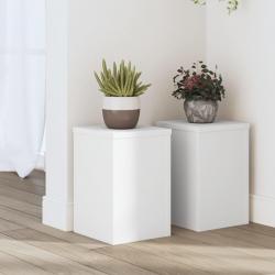 Supports pour plantes 2 pcs blanc 20x20x30 cm bois d'ingénierie alsavelo