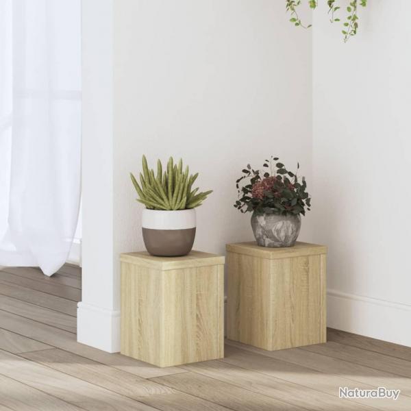 Supports pour plantes 2 pcs chne sonoma bois d'ingnierie alsavelo