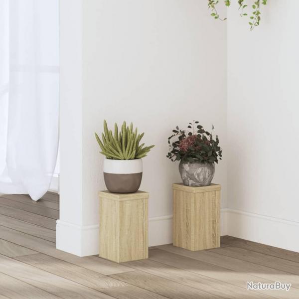 Supports pour plantes 2 pcs chne sonoma bois d'ingnierie alsavelo