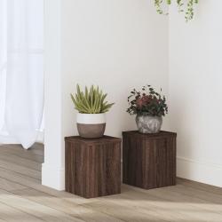 Supports pour plantes 2 pcs chêne marron bois d'ingénierie alsavelo