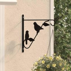 Supports de panier suspendu 4 pcs noir acier alsavelo