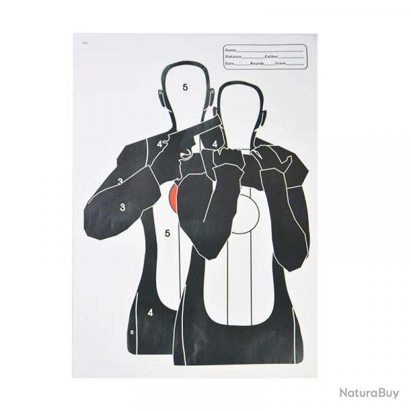 Papier cible de tir  l'arc, Silhouette, papier ractif 45x33cm, 5 pices Type 2 5pcs