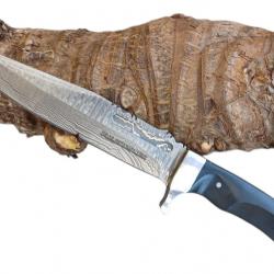 BRAD DISTRIBUTION survie rare couteau de chasse DAMAS artisanal et forgé  à la main modèle 5