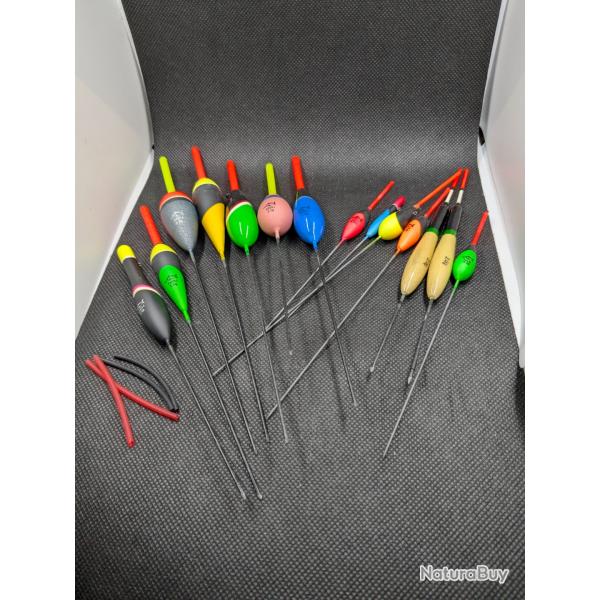 Lot de diffrentes flotteurs pche 14 pices.