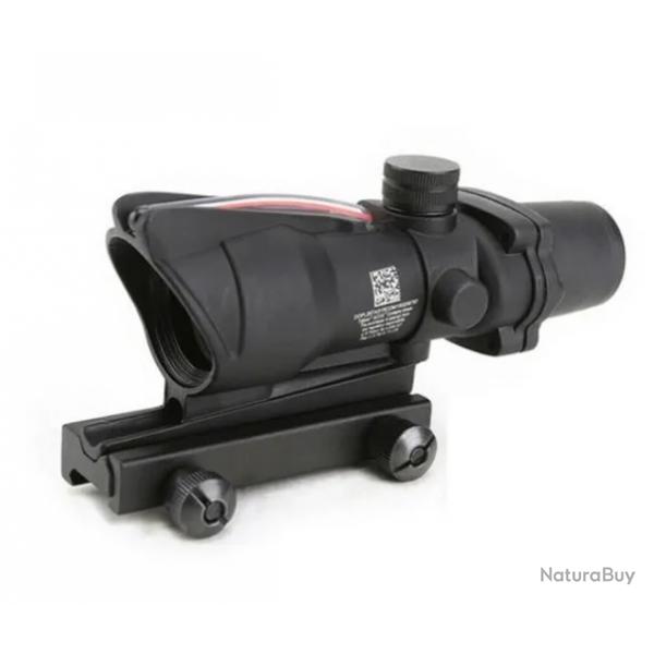 Lunette Viseur 1x32 Type Acog Point Rouge Red Dot Rail 21mm Fibre Optique Chasse et Nature