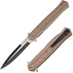 Couteau Tac-Force A/O Lame Spear Point Acier 3Cr13 Manche FRN Tan Liner Lock Clip TF2002TN