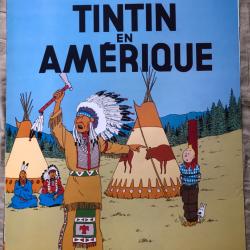 Affiche, poster, : TINTIN en Amérique  43 x 61 cm