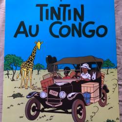Affiche, poster, : TINTIN au Congo  43 x 61 cm