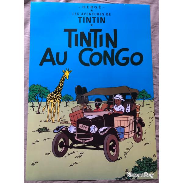 Affiche, poster, : TINTIN au Congo  43 x 61 cm