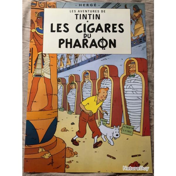 Affiche, poster, : TINTIN Les cigares du Pharaon   43 x 61 cm