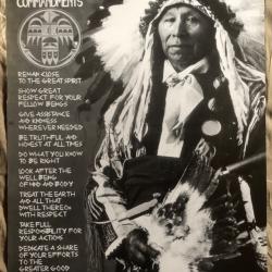 Affiche, poster, les 10 commandements de l'indien  43 x 61 cm