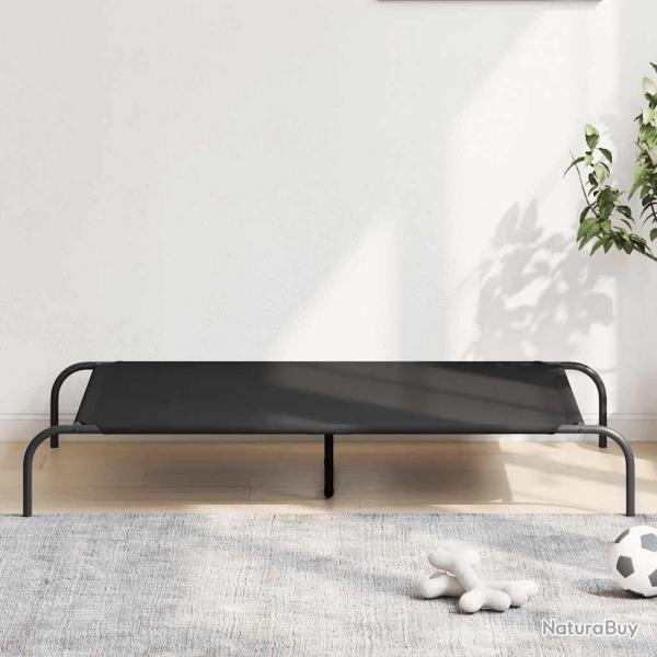 Lit surlev pour chien noir 130x80x20 cm tissu oxford et acier alsavelo