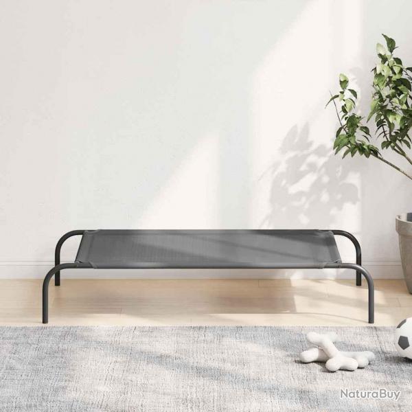 Lit surlev pour chien gris 110x65x20 cm textilne et acier alsavelo