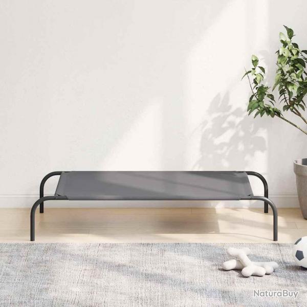 Lit surlev pour chien gris 110x65x20 cm tissu oxford et acier alsavelo