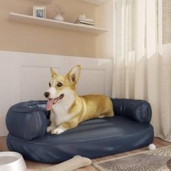 Lit pour chien ergonomique Mousse Bleu foncé 88x65cm Similicuir alsavelo