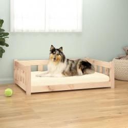 Lit pour chien 95,5x65,5x28 cm bois de pin solide alsavelo