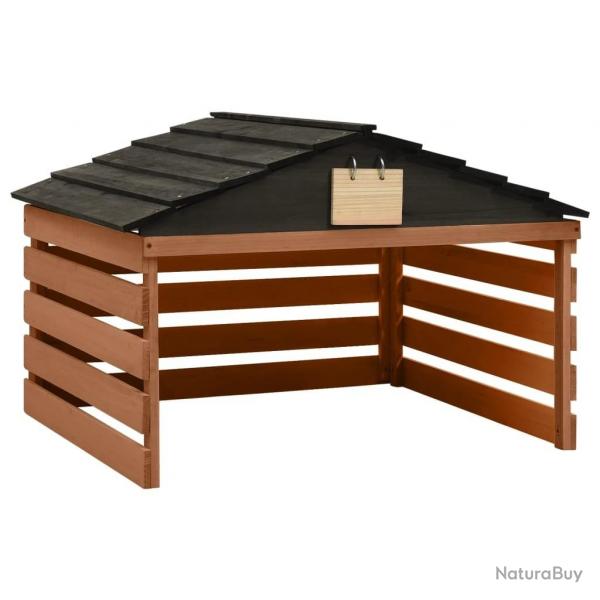 Garage de tondeuse  gazon Noir et marron 78x74x54cm Sapin alsavelo