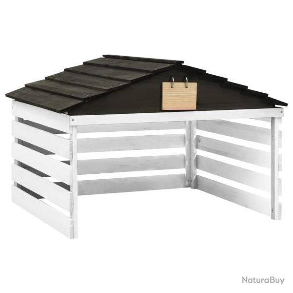 Garage de tondeuse  gazon Noir et blanc 78x74x54 cm Sapin alsavelo