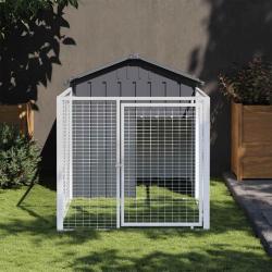 Niche pour chien avec cour anthracite 117x201x123 cm alsavelo