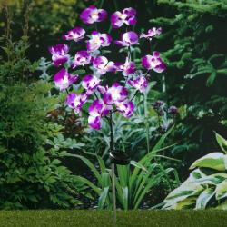 HI Lampe solaire à LED de jardin en forme d'orchidée 75 cm alsavelo