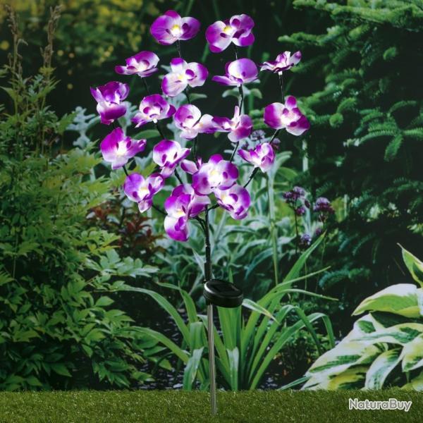 HI Lampe solaire  LED de jardin en forme d'orchide 75 cm alsavelo
