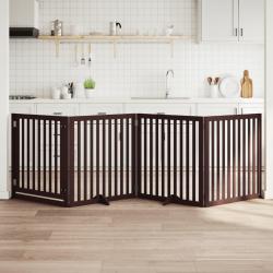 Barrière pour chiens avec porte 4 panneaux bois de peuplier alsavelo