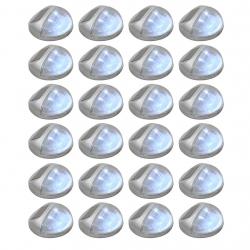 Lampes solaires murales à LED d'extérieur 24 pcs Rond Argenté alsavelo