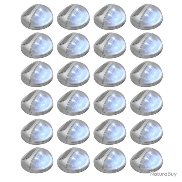Lampes solaires murales  LED d'extrieur 24 pcs Rond Argent alsavelo