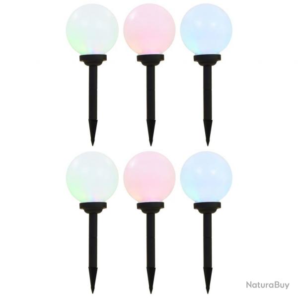 Lampes solaires sphriques LED de jardin 6 pcs 20 cm RVB alsavelo