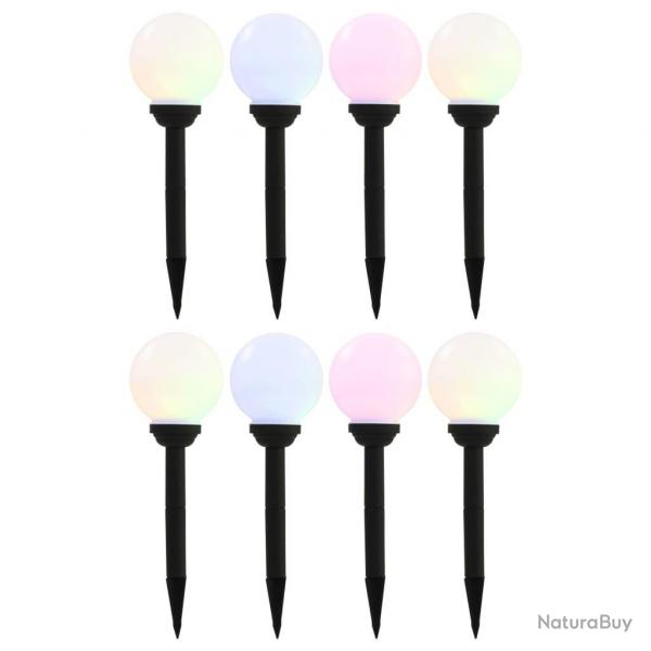 Lampes solaires sphriques LED de jardin 8 pcs 15 cm RVB alsavelo