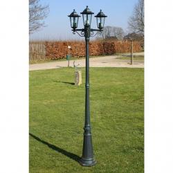 Lampadaire de jardin 3 bras 215 cm Vert foncé/Noir Aluminium alsavelo