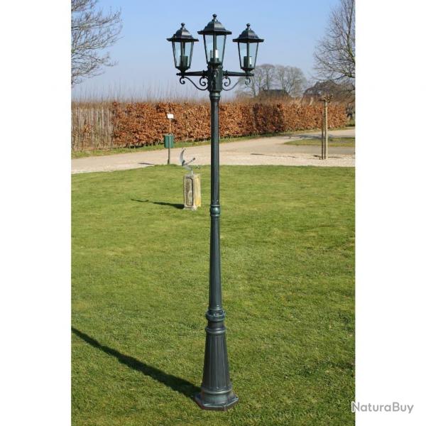 Lampadaire de jardin 3 bras 215 cm Vert fonc/Noir Aluminium alsavelo
