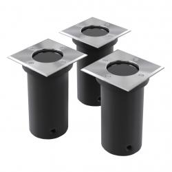 Lampes encastrées au sol d'extérieur 3 pcs Carré alsavelo