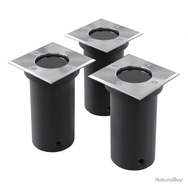 Lampes encastres au sol d'extrieur 3 pcs Carr alsavelo